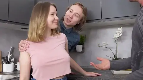 Super-cute Blondie Female Is Cheating On Her Boyfriend For Some Cash