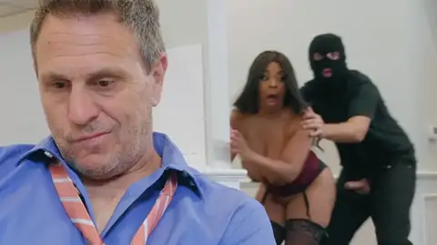 Burglar Completes Up Smashing A Buxomy Dark-hued With Giant Bobos