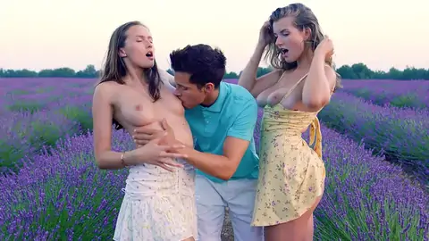 A Duo Of Light-haired Gals Have A 3some With A Lad