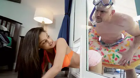 She Got Stuck And The Teenager Got Her Coochie Pummeled