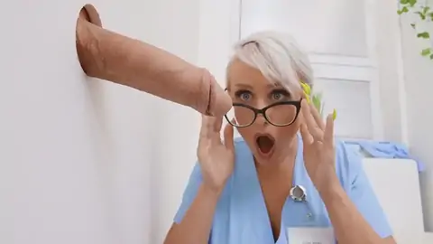 The Ash-blonde Nurse Witnesses A Ginormous Rock Hard-on At The Glory Fuck Hole