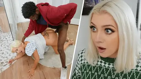 Platinum-blond Gilf Is Porked In The Standing Rear End Style