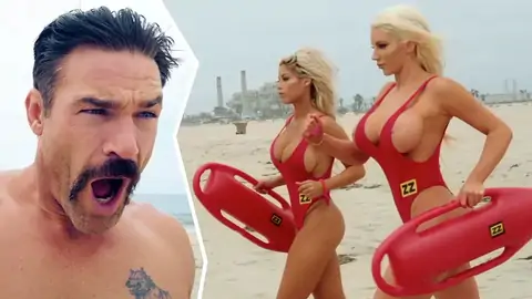 Two Blondie Damsels Are Working As Uniformed Lifeguards