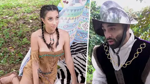 Outdoors Shag-out For A Dame Cosplaying As An Indian