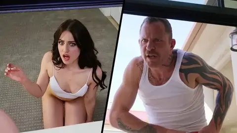 Splendid Chocolate-colored-haired Aubree Valentine Is Surprised By A Hefty One